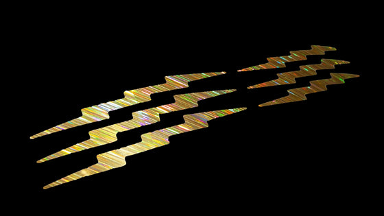 OBD Holographic Pre-Cut Shape - Gold Lightning (6)