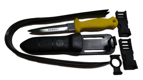 OBD Stiletto 11cm Silver Knife - Yellow