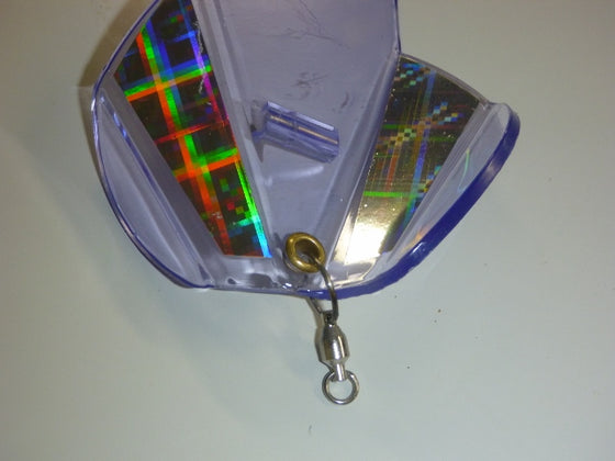 OBD Spinning Flasher 25cm (10") Holographic Crinkle UV Blue