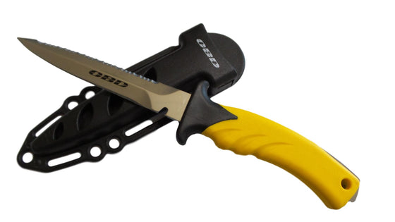 OBD Torpedo Knife Silver & Yellow 11cm