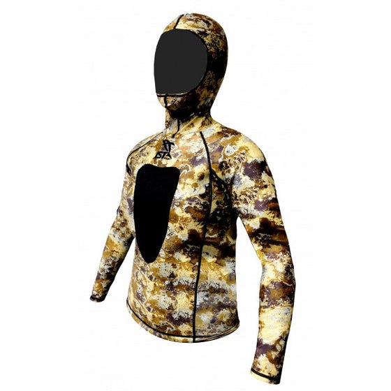 OBD 1ST Hooded Spearo Rashie - Sand Camo