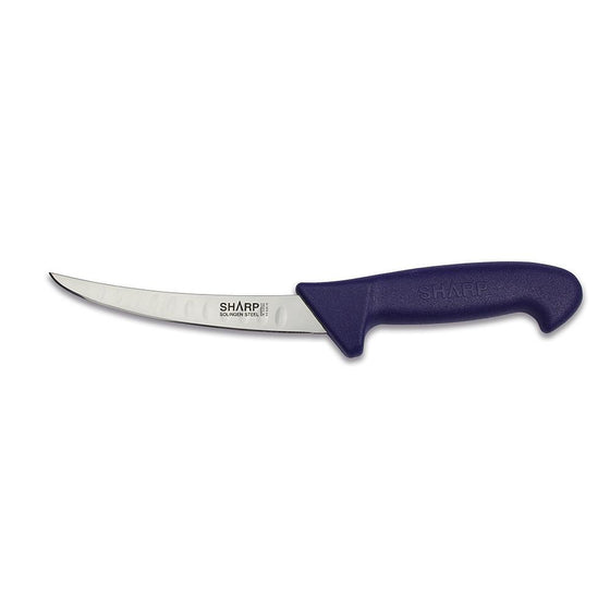 Sharp Boning Knife Granton Edge Narrow Curved