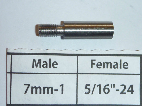 Threaded Adapter 7mm Male to 5/16" Female