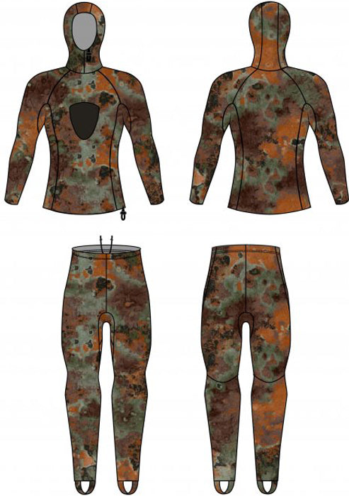 Tilos Brown Camo Lycra 2-Piece Suit