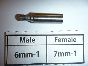 Threaded Adapter 6mm Male to 7mm Female
