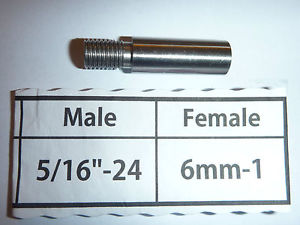 Threaded Adapter 5/16" Male to 6mm Female