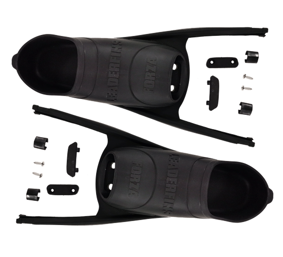 Forza Black Footpockets With Fixing Kits (Pair)